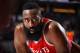 PORTLAND, OR - MARCH 20: James Harden #13 of the Houston Rockets looks on during the game against the Portland Trail Blazers on March 20, 2018 at the Moda Center in Portland, Oregon. NOTE TO USER: User expressly acknowledges and agrees that, by downloadi