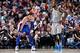 CLEVELAND, OH - MARCH 1: Ben Simmons #25 of the Philadelphia 76ers and LeBron James #23 of the Cleveland Cavaliers look on during the game on March 1, 2018 at Quicken Loans Arena in Cleveland, Ohio. NOTE TO USER: User expressly acknowledges and agrees th