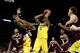 LOS ANGELES, CA - MARCH 22: Charles Matthews #1 of the Michigan Wolverines goes up for a shot against Tonny Trocha-Morelos #10 of the Texas A&M Aggies in the second half in the 2018 NCAA Men's Basketball Tournament West Regional at Staples Center on Marc