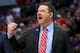 DALLAS, TX - MARCH 17: Head coach Chris Beard of the Texas Tech Red Raiders calls out instructions in the second half against the Florida Gators during the second round of the 2018 NCAA Tournament at the American Airlines Center on March 17, 2018 in Dall