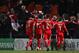 BARNET, ENGLAND - MARCH 27: Aleksandar Mitrovic (no.9) of Serbia celebrates his second goal during the International Friendly match between Nigeria and Serbia at The Hive on March 27, 2018 in Barnet, England. (Photo by Matthew Lewis/Getty Images)