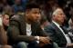 CHICAGO, IL - FEBRUARY 22: Markelle Fultz #20 of the Philadelphia 76ers looks on from the bench in the second quarter against the Chicago Bulls at the United Center on February 22, 2018 in Chicago, Illinois. NOTE TO USER: User expressly acknowledges and