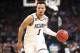 SAN ANTONIO, TX - MARCH 31: Jalen Brunson #1 of the Villanova Wildcats handles the ball on offense against the Kansas Jayhawks in the first half during the 2018 NCAA Men's Final Four Semifinal at the Alamodome on March 31, 2018 in San Antonio, Texas. (P