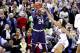 COLUMBUS, OH - APRIL 01: Arike Ogunbowale #24 of the Notre Dame Fighting Irish hits the game winning shot with 0.1 seconds remaining in the fourth quarter under pressure from Victoria Vivians #35 to defeat the Mississippi State Lady Bulldogs 61-58 in the