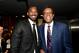 LOS ANGELES, CA - DECEMBER 18: Kobe Bryant arrives at the arena greeting Elgin Baylor before his jersey retirement ceremony on December 18, 2017 at STAPLES Center in Los Angeles, California. NOTE TO USER: User expressly acknowledges and agrees that, by d