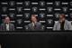 ALAMEDA, CA - JANUARY 09: (L-R) Oakland Raiders owner Mark Davis, Oakland Raiders new head coach Jon Gruden and Oakland Raiders general manager Reggie McKenzie look on during a news conference at Oakland Raiders headquarters on January 9, 2018 in Alameda