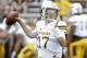 IOWA CITY, IOWA- SEPTEMBER 2: Quarterback Josh Allen #17 of the Wyoming Cowboys warms up before the match-up against the Iowa Hawkeyes, on September 2, 2017 at Kinnick Stadium in Iowa City, Iowa. (Photo by Matthew Holst/Getty Images)