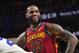 PHILADELPHIA, PA - APRIL 6: LeBron James #23 of the Cleveland Cavaliers looks on during the game against the Philadelphia 76ers on April 6, 2018 in Philadelphia, Pennsylvania NOTE TO USER: User expressly acknowledges and agrees that, by downloading and/o