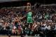 WASHINGTON, DC - APRIL 10: Jaylen Brown #7 of the Boston Celtics shoots the ball against the Washington Wizards on April 10, 2018 at Capital One Arena in Washington, DC. NOTE TO USER: User expressly acknowledges and agrees that, by downloading and or us