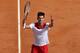 Serbia's Novak Djokovic acknowledges applause as he celebrates defeating compatriot Dusan Lajovic during their round of 64 tennis match at the Monte-Carlo ATP Masters Series Tournament, on April 16, 2018 in Monaco. / AFP PHOTO / VALERY HACHE (Pho