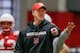 Nebraska coach Scott Frost at spring practice.