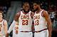 ATLANTA, GA - FEBRUARY 09: LeBron James #23 of the Cleveland Cavaliers converses with Tristan Thompson #13 during the game against the Atlanta Hawks at Philips Arena on February 9, 2018 in Atlanta, Georgia. NOTE TO USER: User expressly acknowledges and