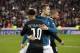 (L-R) Neymar of Paris Saint-Germain, Cristiano Ronaldo of Real Madrid, Kylian Mbappe of Paris Saint-Germain during the UEFA Champions League round of 16 match between Real Madrid and Paris Saint-Germain at the Santiago Bernabeu stadium on February 14, 201