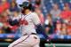 PHILADELPHIA, PA - JULY 28: Matt Kemp #27 of the Atlanta Braves bats during the game against the Philadelphia Phillies at Citizens Bank Park on July 28, 2017 in Philadelphia, PA. The Phillies defeated the Braves 10-3. (Photo by Rob Leiter/MLB Photos vi