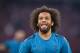 MUNICH, GERMANY - APRIL 25: Marcelo of Real Madrid sticks his tongue out during warm up before the UEFA Champions League Semi Final First Leg match between Bayern Muenchen and Real Madrid at the Allianz Arena on April 25, 2018 in Munich, Germany. (Photo b