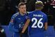 Leicester City's English striker Jamie Vardy (L) comes on as substitute for Leicester City's Algerian midfielder Riyad Mahrez during the English FA Cup third round replay football match between Leicester City and Fleetwood Town at King Power Stadium in Le