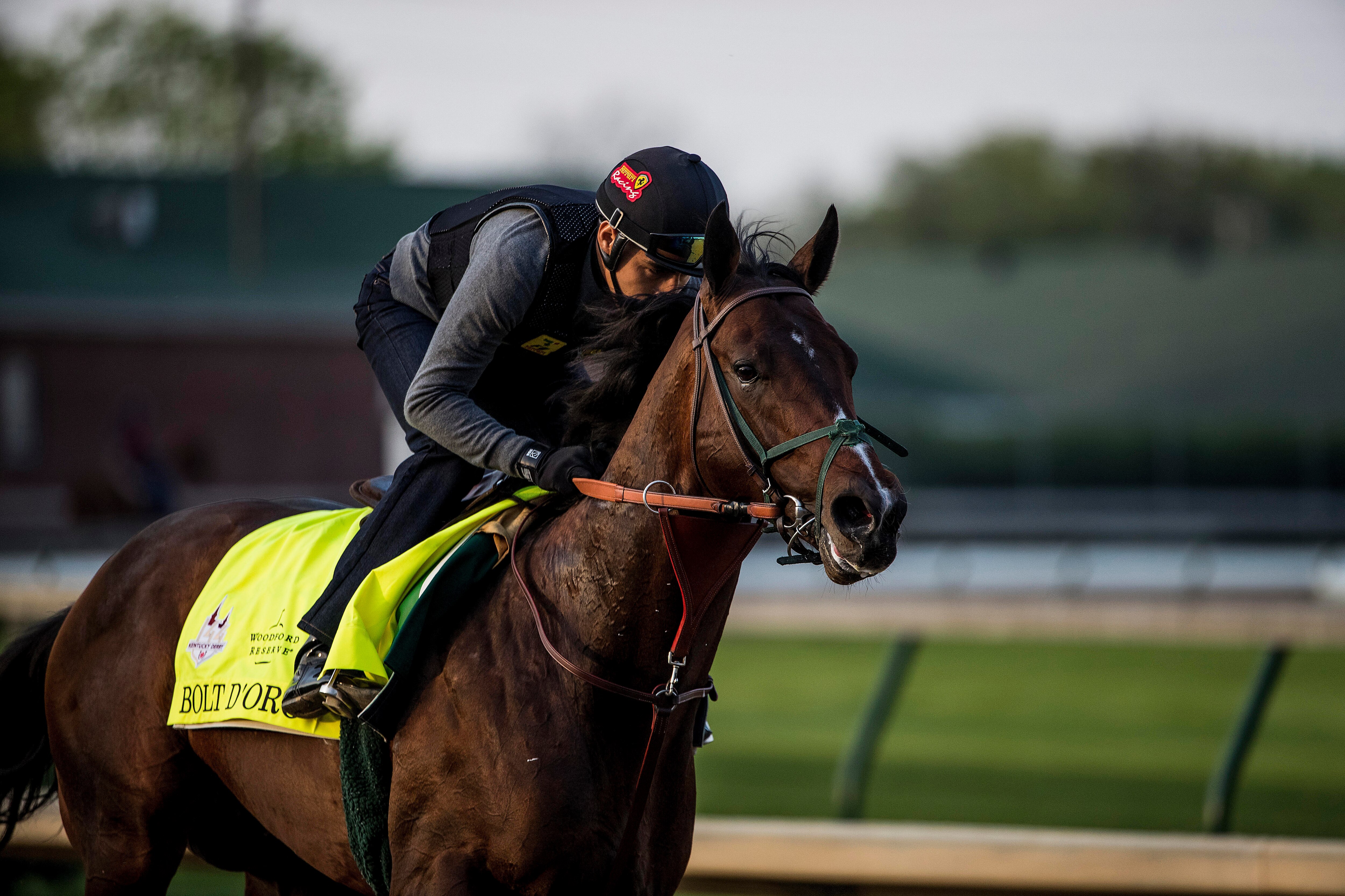 LOUISVILLE, KY - MAY 02: Bolt d'Oro gallops in preparation for the Kentucky Derby at Churchill Downs on May 2, 2018 in Louisville, Kentucky. (Photo by Alex Evers/Eclipse Sportswire/Getty Images)
