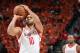 SALT LAKE CITY, UT - MAY 4: Eric Gordon #10 of the Houston Rockets shoots the ball during the game against the Utah Jazz during Game Three of the Western Conference Semifinals of the 2018 NBA Playoffs on May 4, 2018 at the Vivint Smart Home Arena Salt Lak