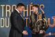 TOPSHOT - Paris Saint-Germain's Brazilian forward Neymar (R) receives the Best Ligue 1 Player award from former Brazilian international player Ronaldo during a TV show on May 13, 2018 in Paris, as part of the 27th edition of the UNFP (French National Prof