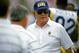 ANAHEIM, CA - SEPTEMBER 12: Head coach Chuck Knox of the Los Angeles Rams watches the game against the Pittsburgh Steelers at Anaheim Stadium in Anaheim, California, on September 12, 1993. The Rams won 27-0. (Photo by Bernstein Associates/Getty Images)