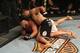 Gonzaga pounds Tuchscherer en route to a TKO win following his low blow.