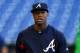 MIAMI, FL - MAY 10: Ronald Acuna Jr. #13 of the Atlanta Braves looks on during batting practice before the game against the Miami Marlins at Marlins Park on May 10, 2018 in Miami, Florida. (Photo by Michael Reaves/Getty Images)