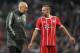 Bayern Munich's Dutch midfielder Arjen Robben (L) and Bayern Munich's French midfielder Franck Ribery react after the UEFA Champions League semi-final second-leg football match Real Madrid CF vs FC Bayern Munich in Madrid, Spain, on May 1, 2018. (Photo by