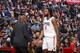LOS ANGELES, CA - APRIL 11: Head Coach Doc Rivers and DeAndre Jordan #6 of the LA Clippers during the game against the Los Angeles Lakers on April 11, 2018 at STAPLES Center in Los Angeles, California. NOTE TO USER: User expressly acknowledges and agrees