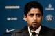 French Ligue 1 football club Paris Saint-Germain's president Nasser Al-Khelaifi speaks during a press conference to officially present the club's new coach on May 20, 2018 at the Parc des Princes stadium in Paris. (Photo by Philippe LOPEZ / AFP) (P