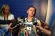 CHICAGO, IL - MAY 17: Donte DiVincenzo #23 speaks with reporters during Day One of the NBA Draft Combine at Quest MultiSport Complex on May 17, 2018 in Chicago, Illinois. NOTE TO USER: User expressly acknowledges and agrees that, by downloading and or u