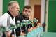 BOTON, MA - JUNE 24: Danny Ainge and Brad Stevens of the Boston Celtics introduce the Celtics 2016 NBA Draft class during a press conference on June 24, 2016 at TD Garden in Boston, Massachusetts. NOTE TO USER: User expressly acknowledges and agrees that
