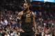 BOSTON, MA - MAY 27: LeBron James #23 of the Cleveland Cavaliers reacts in the second half against the Boston Celtics during Game Seven of the 2018 NBA Eastern Conference Finals at TD Garden on May 27, 2018 in Boston, Massachusetts. NOTE TO USER: User ex