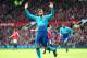 MANCHESTER, ENGLAND - APRIL 29: Henrikh Mkhitaryan of Arsenal celebrates after scoring his sides first goal during the Premier League match between Manchester United and Arsenal at Old Trafford on April 29, 2018 in Manchester, England. (Photo by Clive B