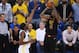 OAKLAND, CA - MAY 31: JR Smith #5 of the Cleveland Cavaliers shoots against Kevin Durant #35 of the Golden State Warriors in Game 1 of the 2018 NBA Finals at ORACLE Arena on May 31, 2018 in Oakland, California. NOTE TO USER: User expressly acknowledges a