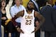 OAKLAND, CA - JUNE 03: LeBron James #23 of the Cleveland Cavaliers reacts against the Golden State Warriors during the third quarter in Game 2 of the 2018 NBA Finals at ORACLE Arena on June 3, 2018 in Oakland, California. NOTE TO USER: User expressly ack