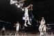 SAN ANTONIO, TX - APRIL 02: Donte DiVincenzo #10 of the Villanova Wildcats defends Charles Matthews #1 of the Michigan Wolverines in the second half during the 2018 NCAA Men's Final Four National Championship game at the Alamodome on April 2, 2018 in San