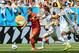 Hazard evades Lionel Messi during the 2014 World Cup