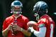 Eagles starting QB Kevin Kolb, with backup Michael Vick, in the 2010 offseason.