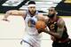 CLEVELAND, CA - JUN 8: LeBron James #23 of the Cleveland Cavaliers handles the ball against JaVale McGee #1 of the Golden State Warriors in Game Four of the 2018 NBA Finals won 108-85 by the Golden State Warriors over the Cleveland Cavaliers at the Quick