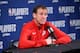 NEW ORLEANS, LA - APRIL 19: Head Coach Terry Stotts of the Portland Trail Blazers speaks with the media before the game against the New Orleans Pelicans in Game Three of Round One of the 2018 NBA Playoffs on April 19, 2018 at Smoothie King Center in New