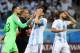 NIZHNIY NOVGOROD, RUSSIA - JUNE 21: Lionel Messi and team mate Sergio Aguero of Argentina show their dejection during the 2018 FIFA World Cup Russia group D match between Argentina and Croatia at Nizhniy Novgorod Stadium on June 21, 2018 in Nizhniy Novgo