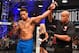 LAS VEGAS, NV - JUNE 12: Greg Hardy celebrates after knocking out Austen Lane in their heavyweight bout during Dana White's Tuesday Night Contender Series at the TUF Gym on June 12, 2018 in Las Vegas, Nevada. (Photo by Jeff Bottari/DWTNCS LLC)