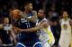 MINNEAPOLIS, MN - MARCH 11: Jamal Crawford #11 of the Minnesota Timberwolves has the ball against Kevin Durant #35 of the Golden State Warriors during the game on March 11, 2018 at the Target Center in Minneapolis, Minnesota. NOTE TO USER: User expressly