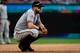 WASHINGTON, DC - JUNE 10: Evan Longoria #10 of the San Francisco Giants looks on against the Washington Nationals during the sixth inning at Nationals Park on June 10, 2018 in Washington, DC. (Photo by Scott Taetsch/Getty Images)