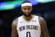 NEW ORLEANS, LA - DECEMBER 04: DeMarcus Cousins #0 of the New Orleans Pelicans reacts during the first half of a game against the Golden State Warriors at the Smoothie King Center on December 4, 2017 in New Orleans, Louisiana. NOTE TO USER: User expressl
