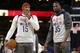 NEW ORLEANS, LA - FEBRUARY 18: DeMarcus Cousins #15 of the Sacramento Kings and Kevin Durant #35 of the Golden State Warriors attend practice for the 2017 NBA All-Star Game at the Mercedes-Benz Superdome on February 18, 2017 in New Orleans, Louisiana. (