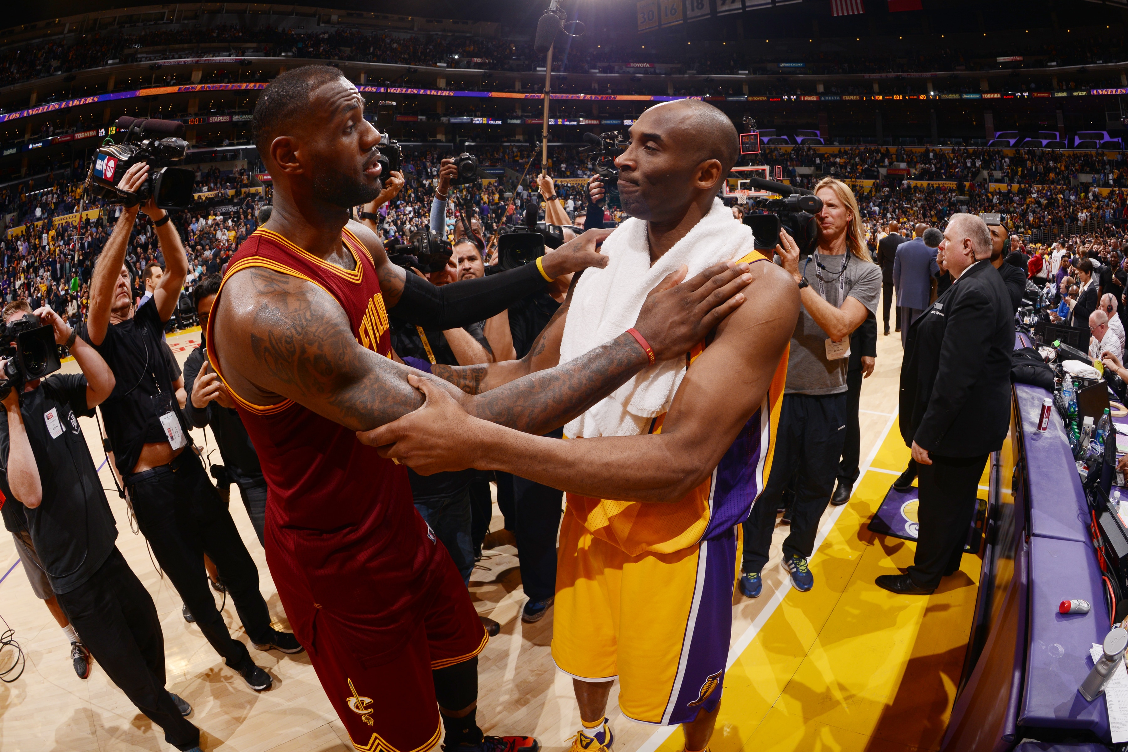 Though James and Kobe Bryant had a chilly relationship while playing against each other, Bryant offered a warm welcome to James soon after it became clear they would both be a part of Lakers lore.