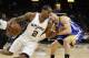 SAN ANTONIO,TX - MARCH 29: Kawhi Leonard #2 of the San Antonio Spurs drives on Klay Thompson #11 of the Golden State Warriors at AT&T Center on March 29, 2017 in San Antonio, Texas. NOTE TO USER: User expressly acknowledges and agrees that , by download