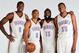 EDMOND, OK - OCTOBER 1: Serge Ibaka #9, Russell Westbrook #0, James Harden #13 and Kevin Durant of the Oklahoma City Thunder pose for a portrait during 2012 NBA Media Day on October 1, 2012 at the Thunder Events Center in Edmond, Oklahoma. NOTE TO USER: U