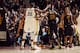 CLEVELAND, OH - JUNE 8: LeBron James #23 of the Cleveland Cavaliers and Kevin Durant #35 of the Golden State Warriors shake hands during Game Four of the 2018 NBA Finals on June 8, 2018 at Quicken Loans Arena in Cleveland, Ohio. NOTE TO USER: User express